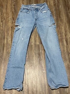 Abercrombie & Fitch The 90s Baggy Low Rise Jeans Women's 00/24 Curve Love Denim